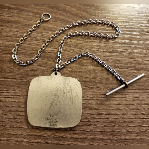 Vintage Art Deco Pewter Cat Pendant - Jorgen Jensen - Picture 3 of 5